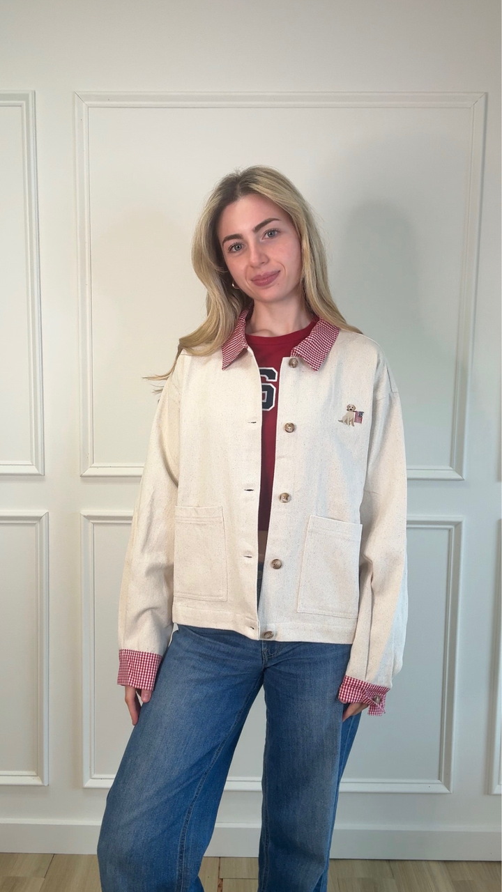 Bark and Barn Gingham Crop Jacket