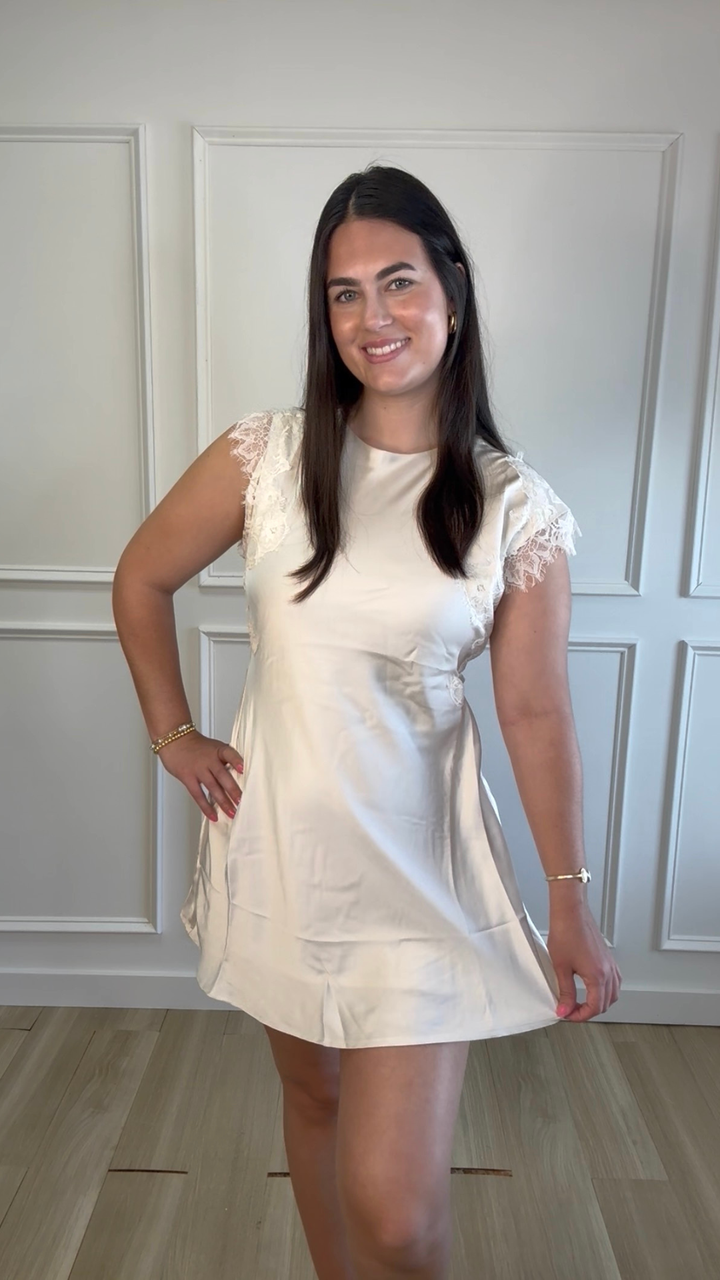 Dreamlace Sleeveless Cream Dress