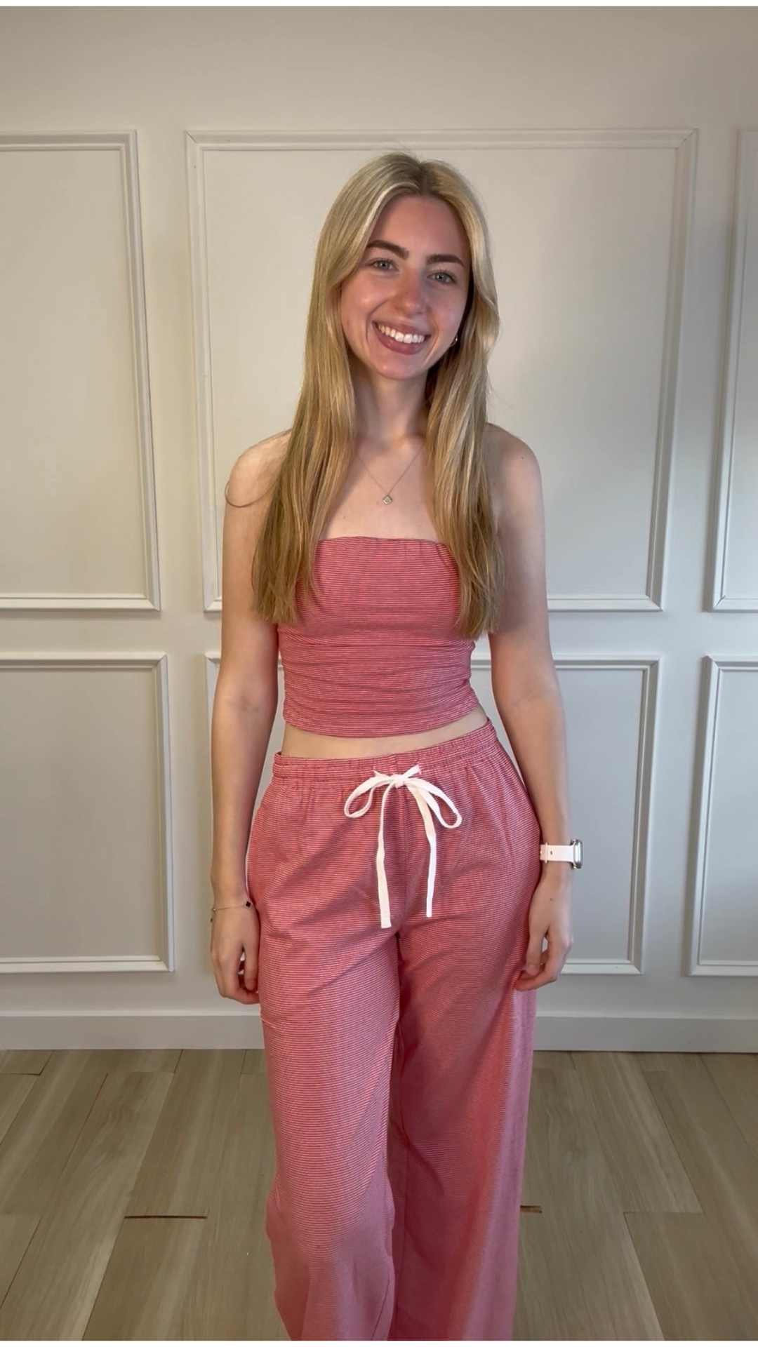 Sidewalk Stripe Tube Top Red