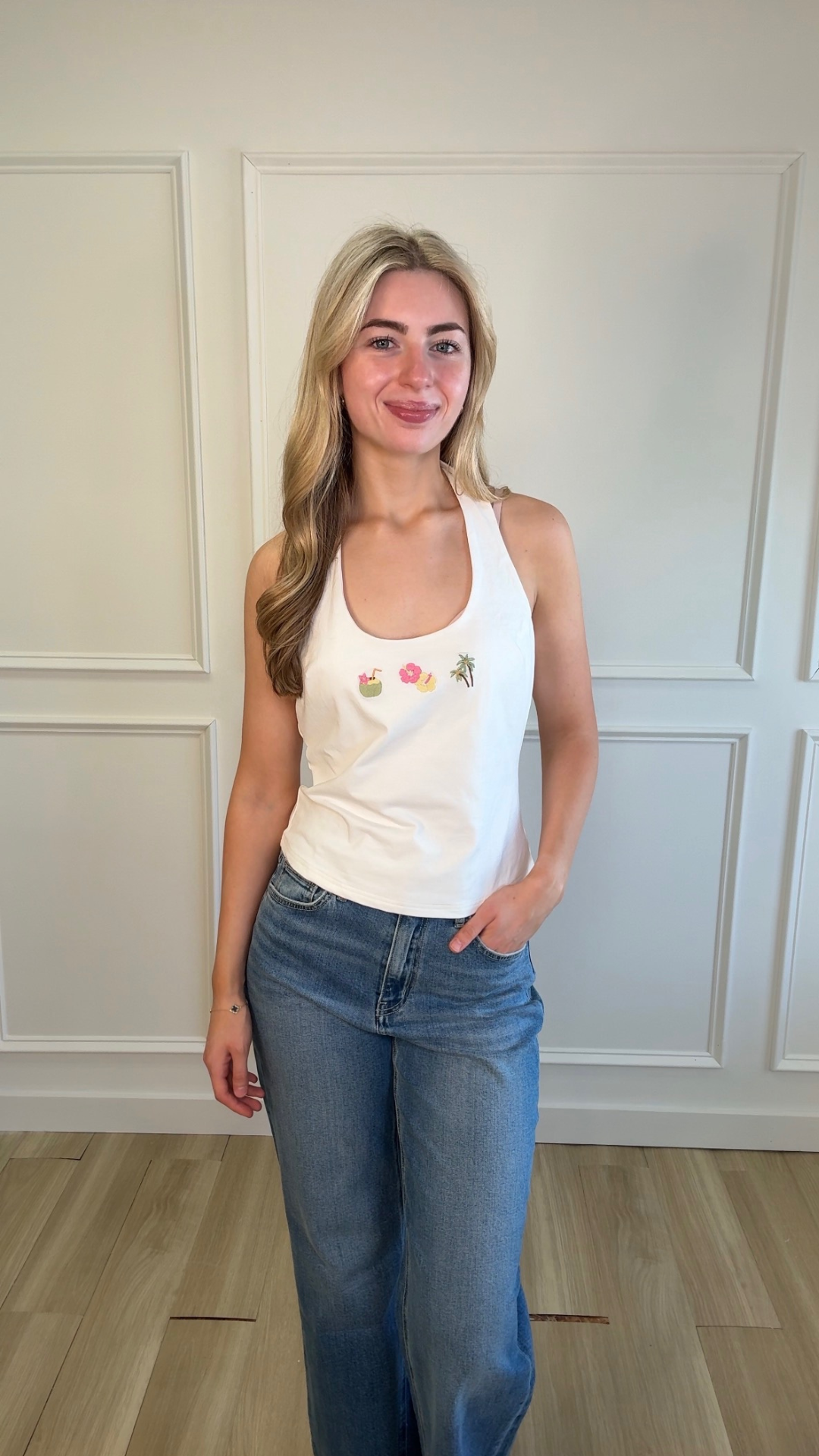 Sunset Aloha Knit Halter Top