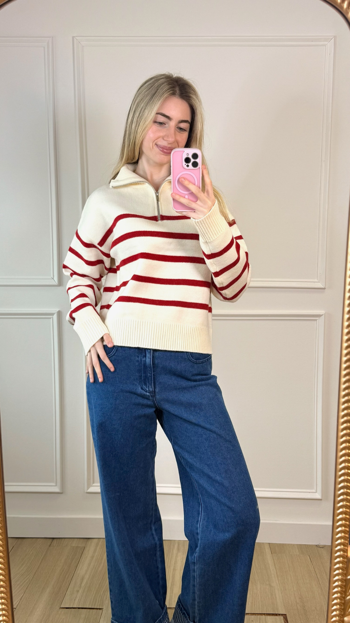 Cranberry Kiss Knit Sweater