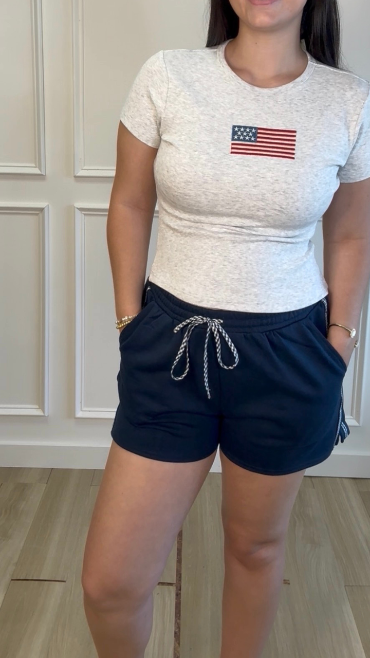 Boardwalk Check Sweatshorts Navy