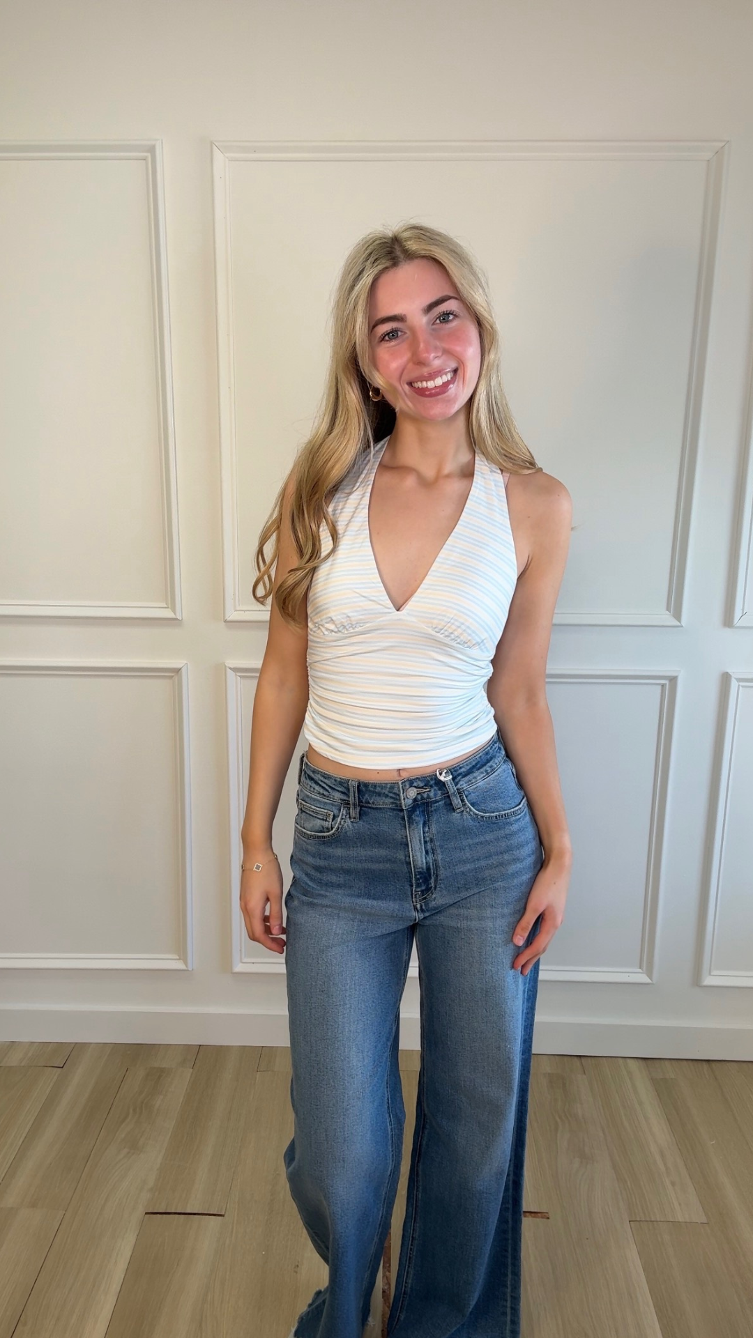 Harbor Chic Halter Stripe Top