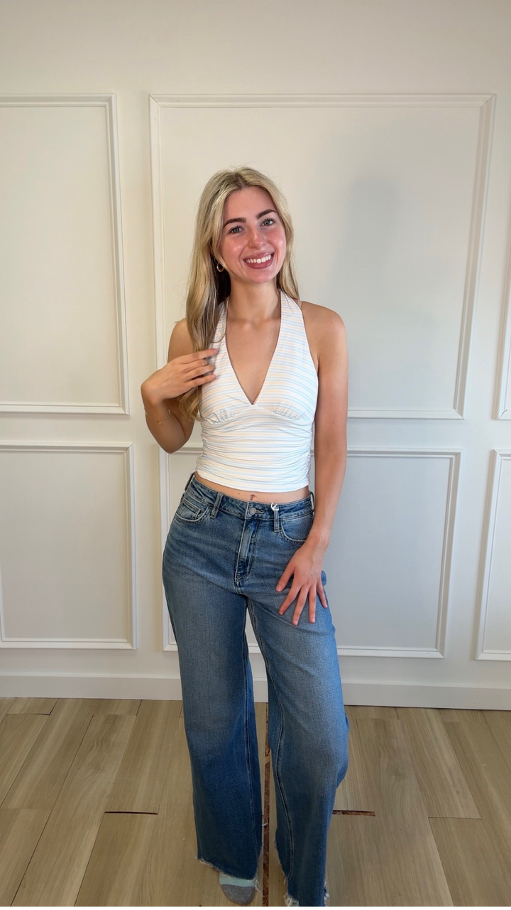 Harbor Chic Halter Stripe Top