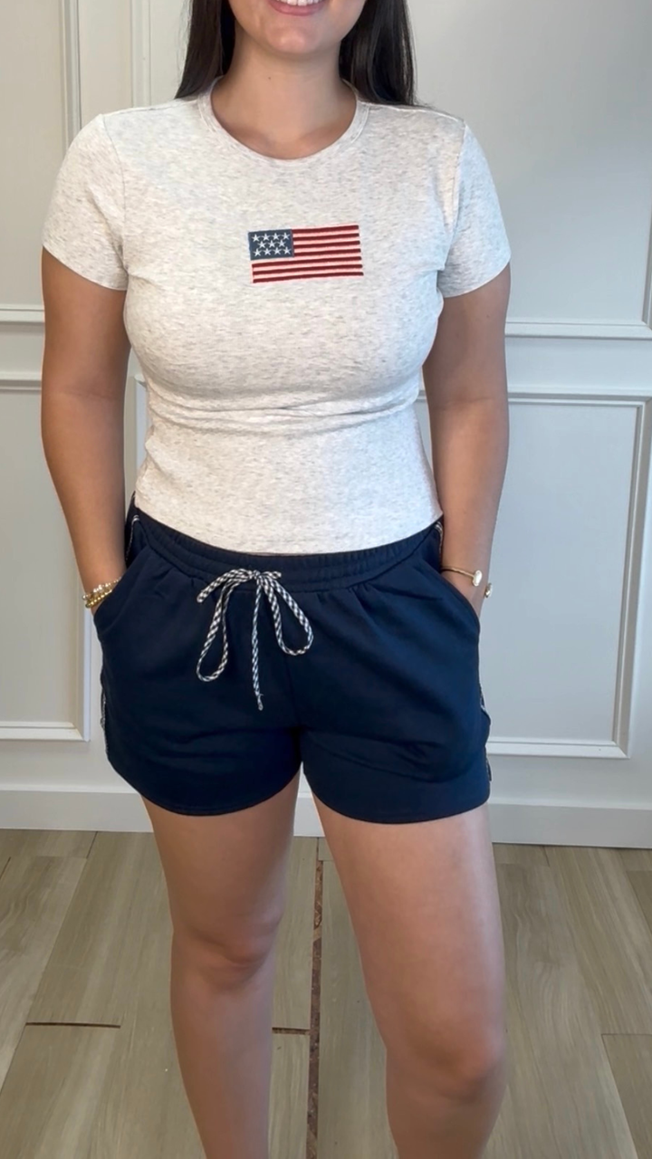 Boardwalk Check Sweatshorts Navy