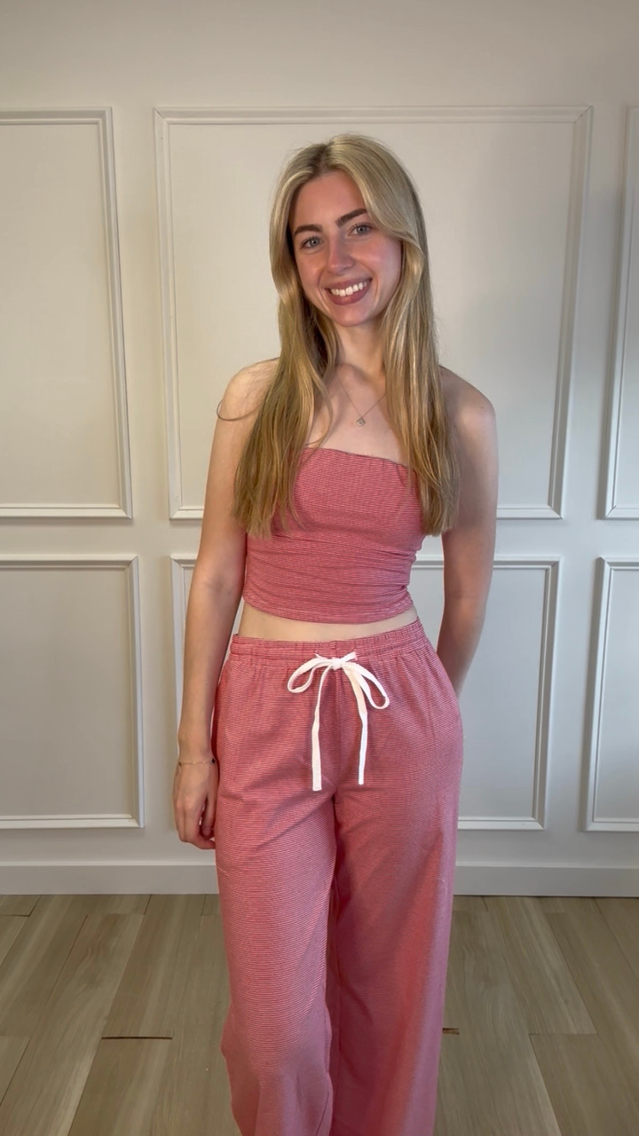 Sidewalk Stripe Tube Top Red