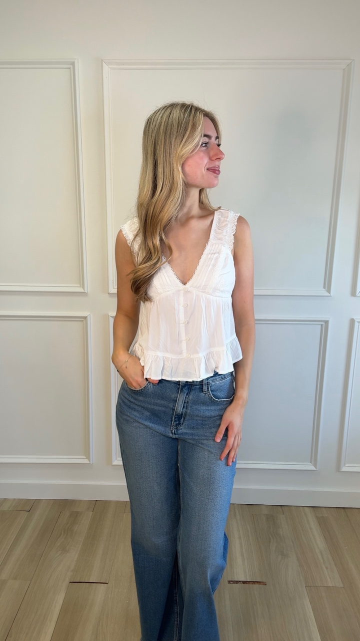 Cottage Lace V-Neck Top