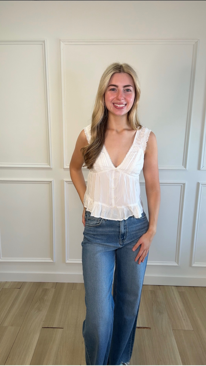 Cottage Lace V-Neck Top