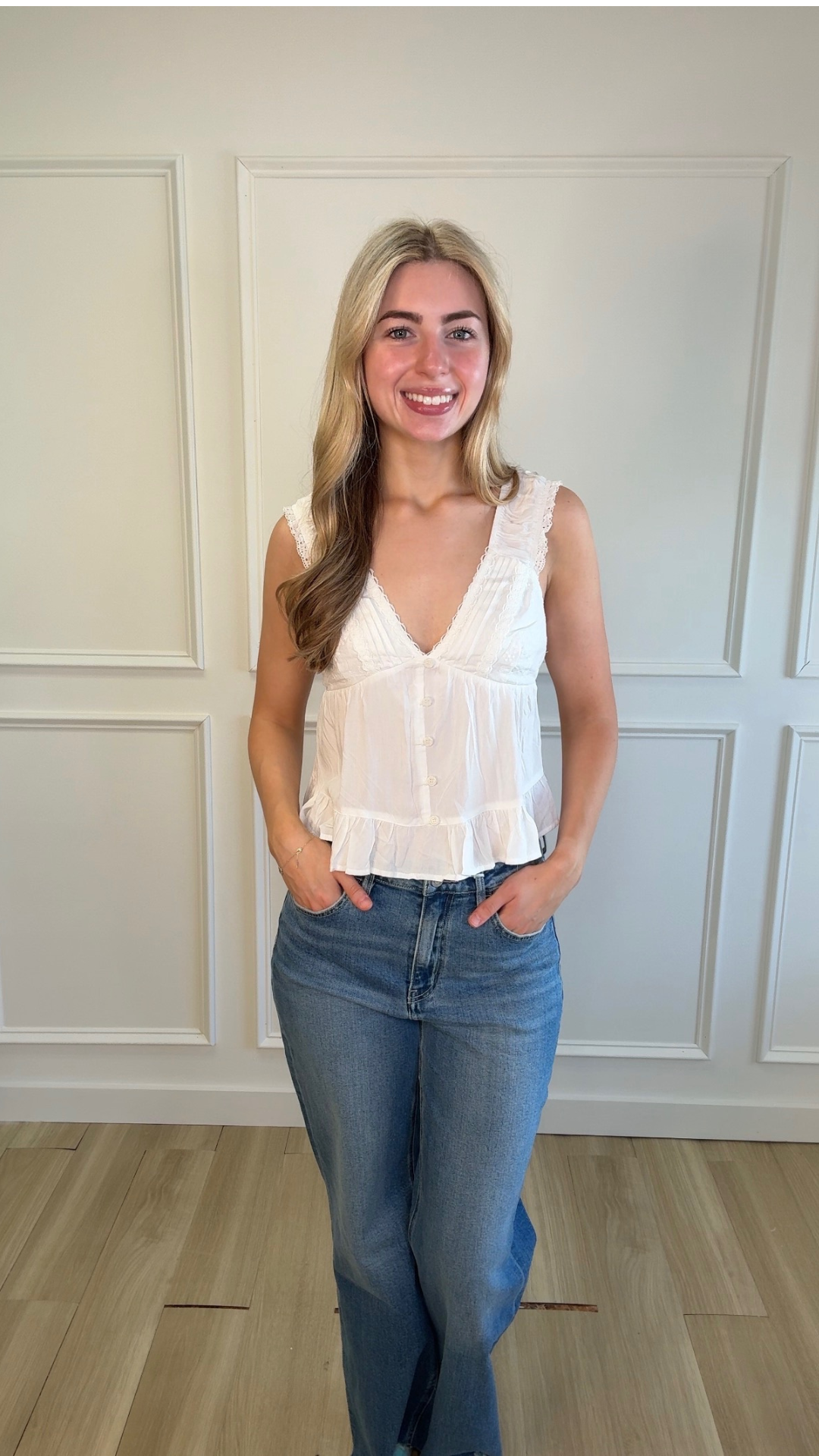 Cottage Lace V-Neck Top