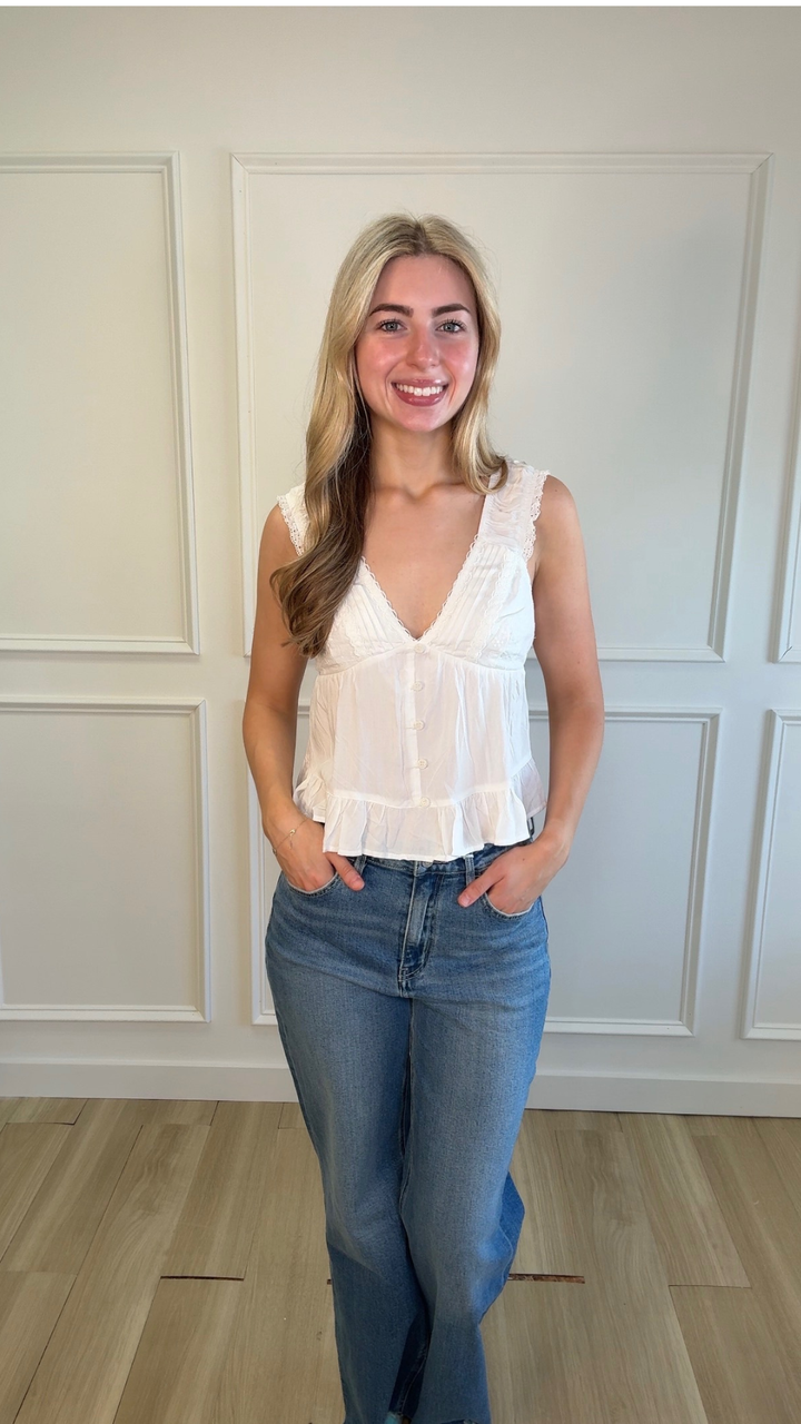Cottage Lace V-Neck Top