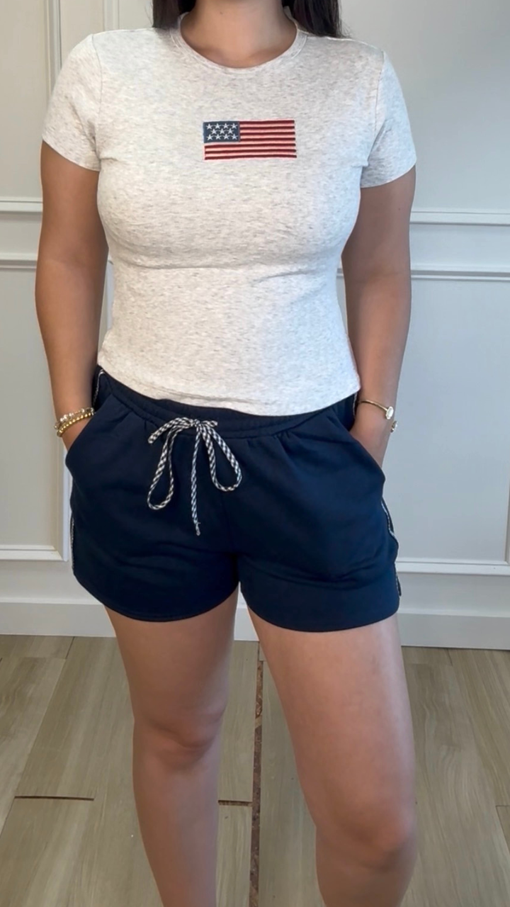 Boardwalk Check Sweatshorts Navy