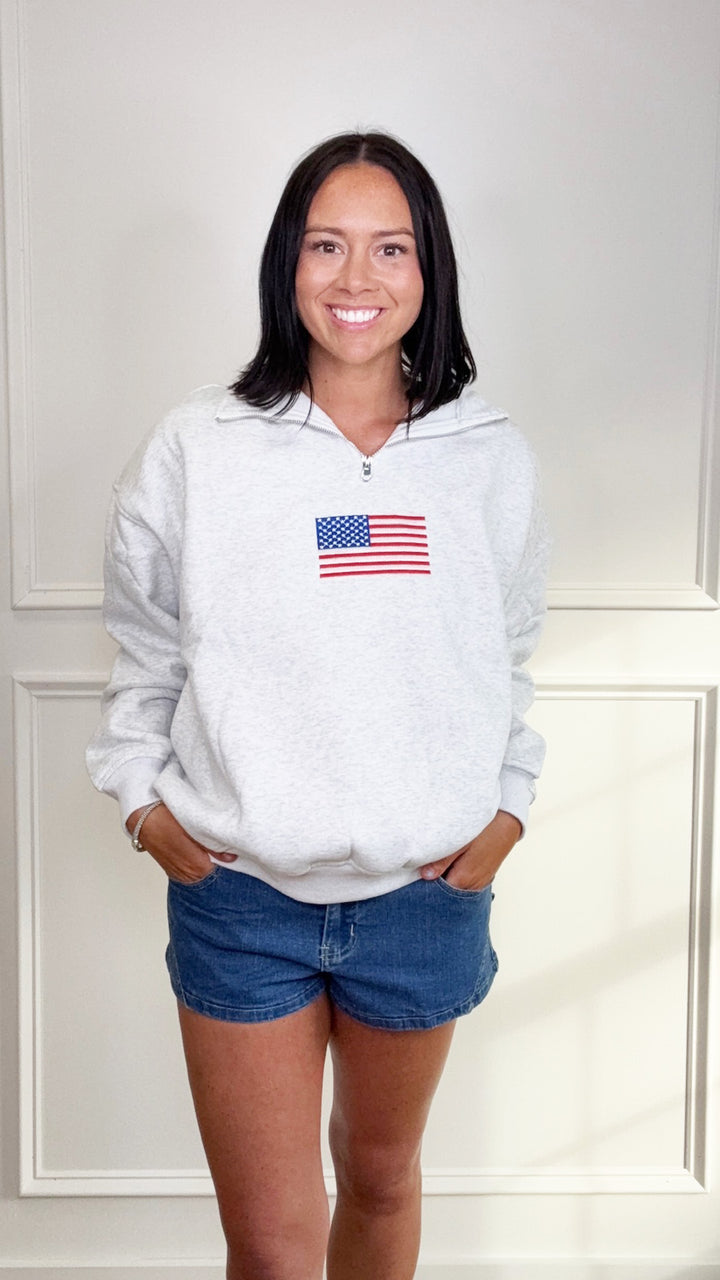 Quarter Zip USA Sweater