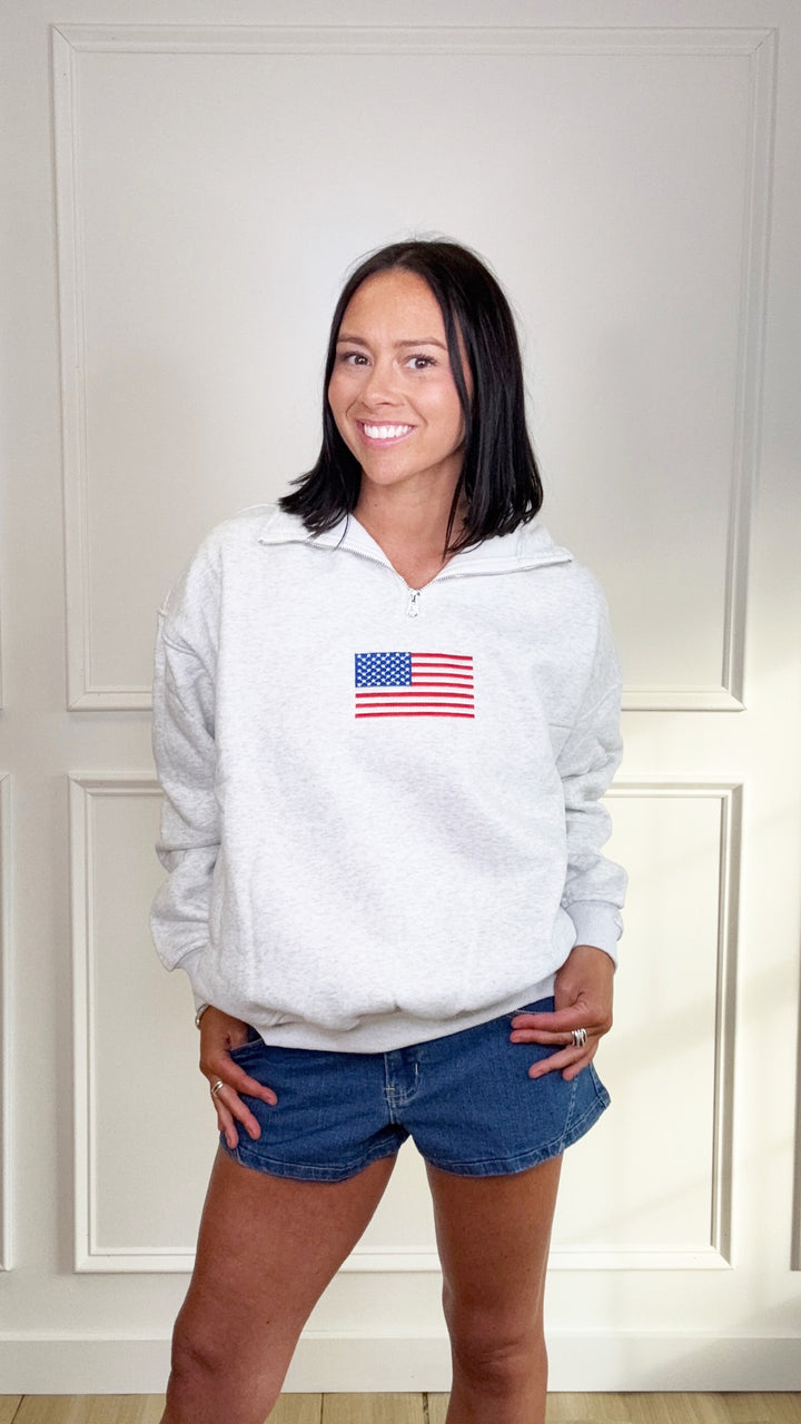 Quarter Zip USA Sweater