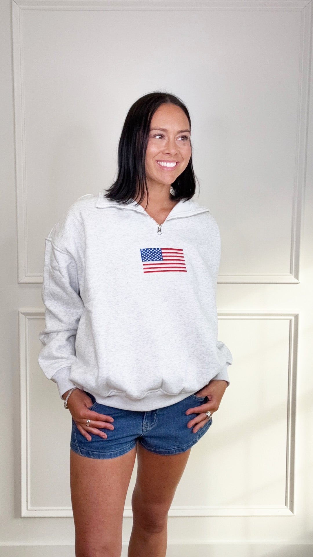 Quarter Zip USA Sweater