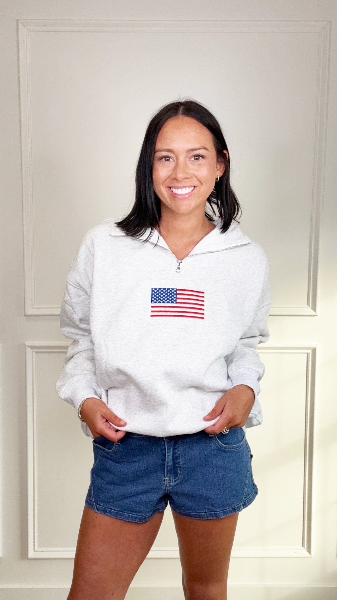 Quarter Zip USA Sweater