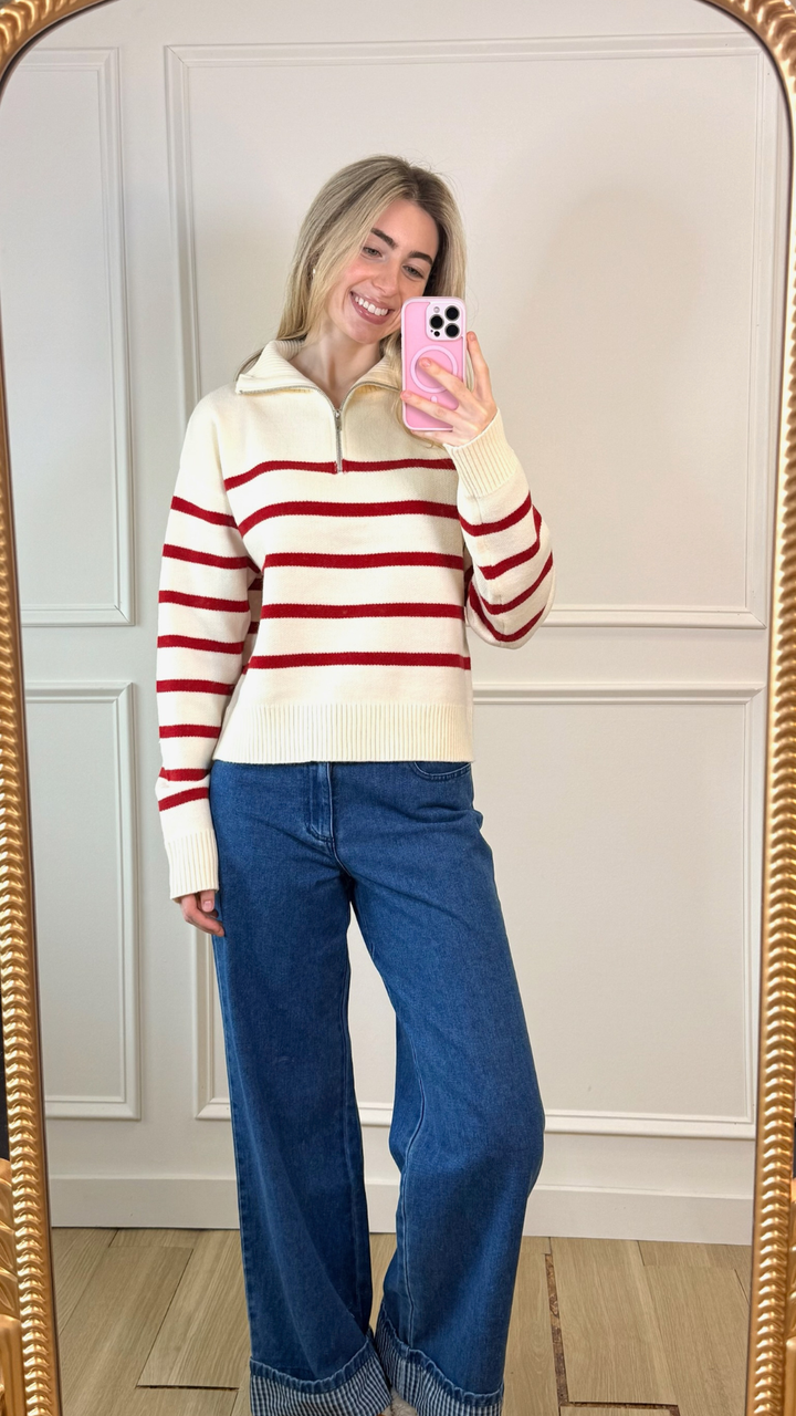 Cranberry Kiss Knit Sweater