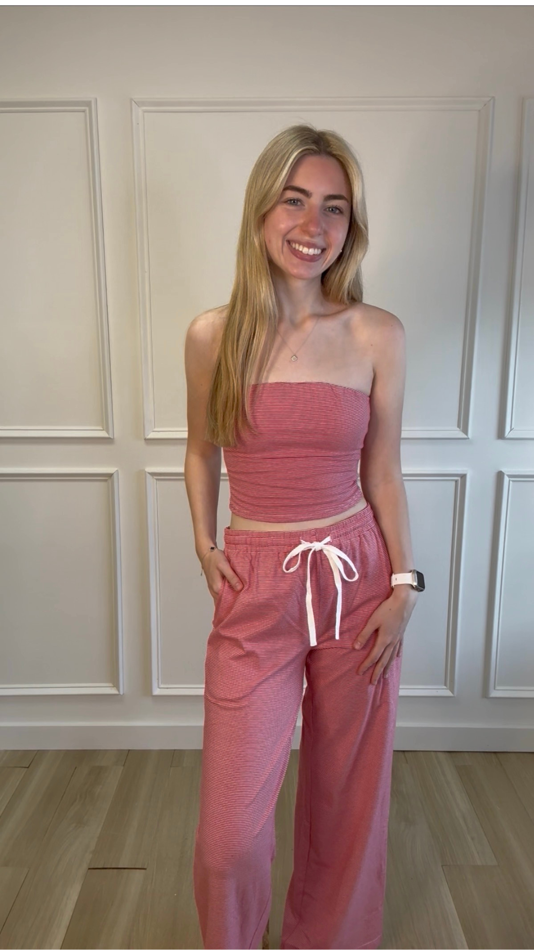 Sidewalk Stripe Tube Top Red