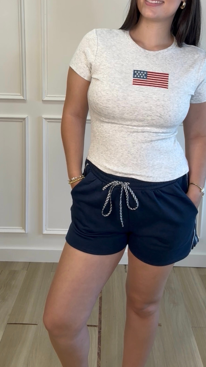 Boardwalk Check Sweatshorts Navy