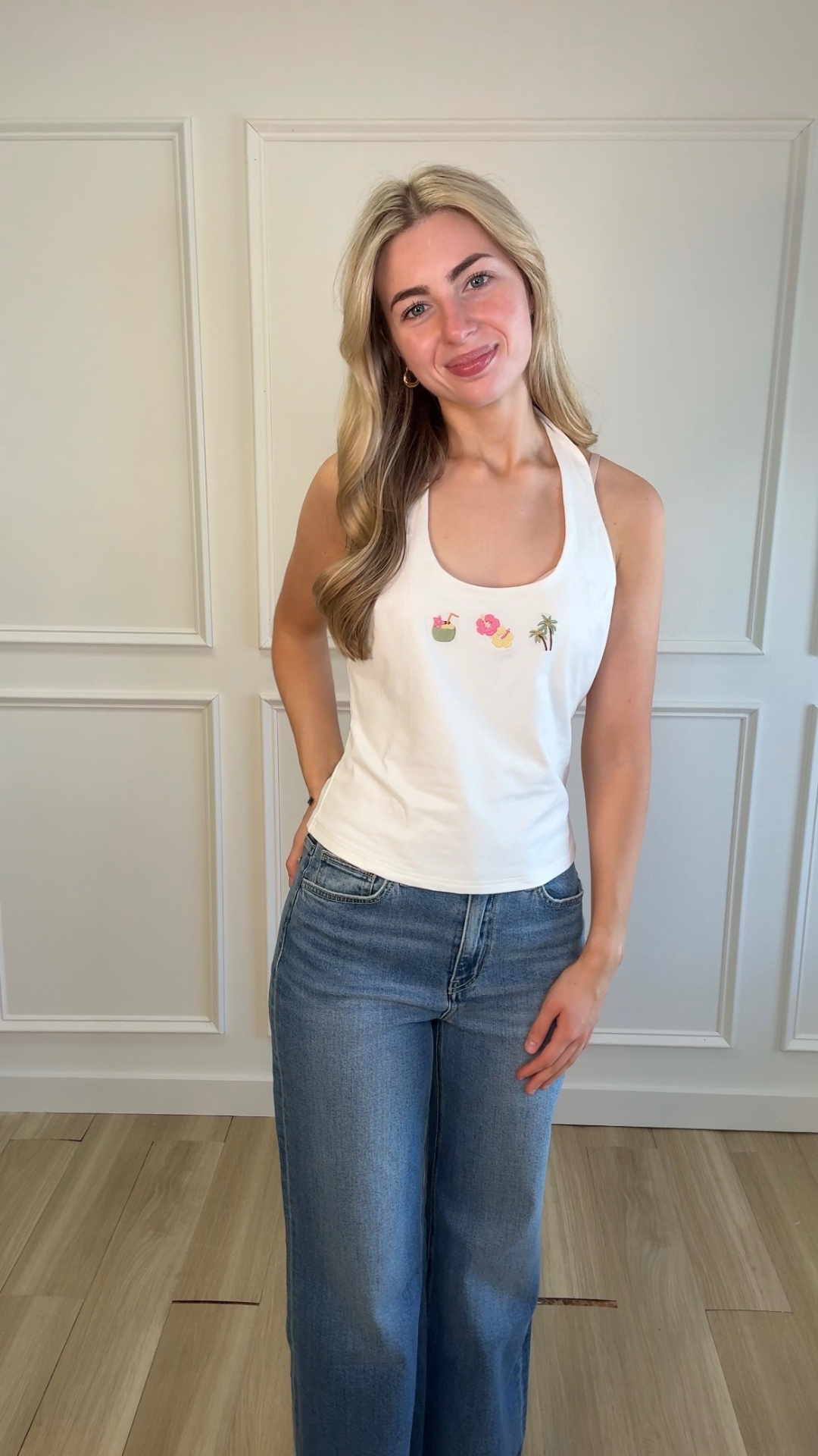 Sunset Aloha Knit Halter Top