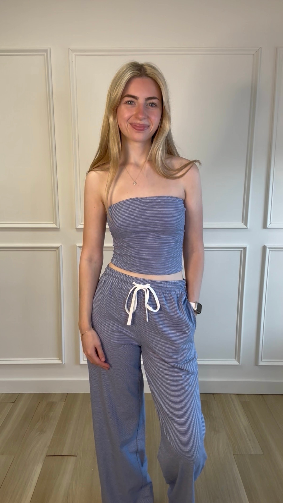 Sidewalk Stripe Tube Top Blue