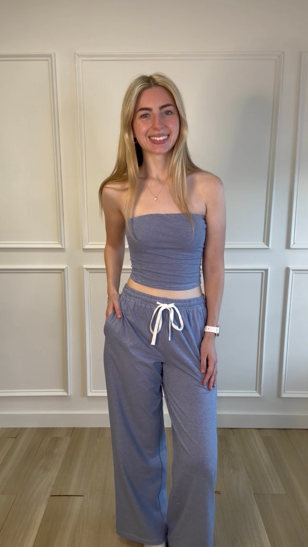Sidewalk Stripe Tube Top Blue