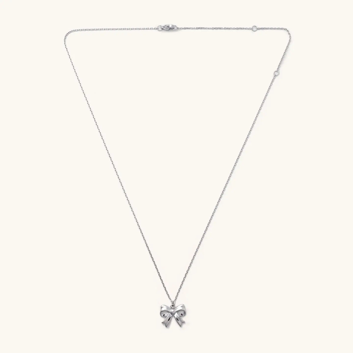 Bow Necklace - Silver