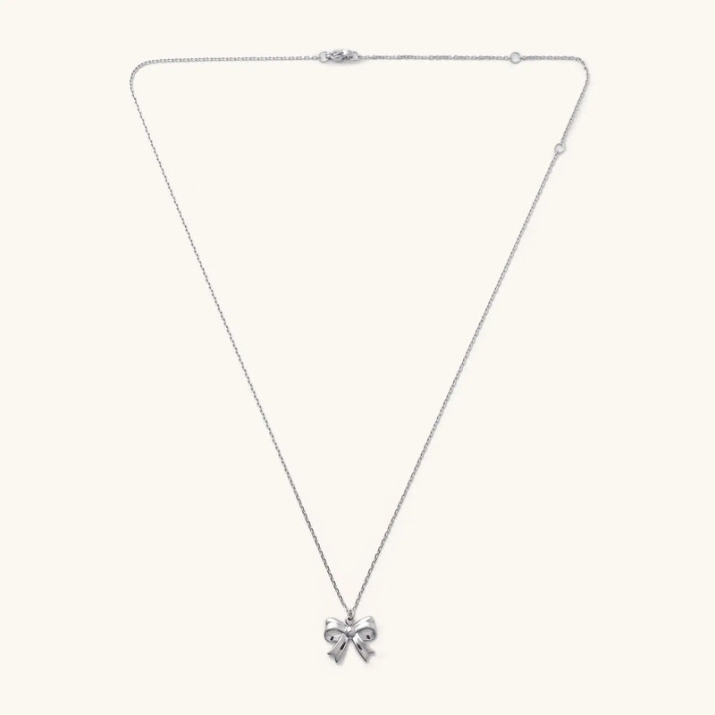 Bow Necklace - Silver