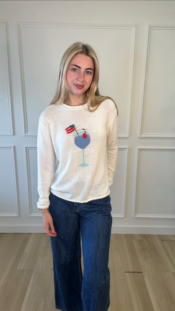 USA Cocktail Graphic Sweater