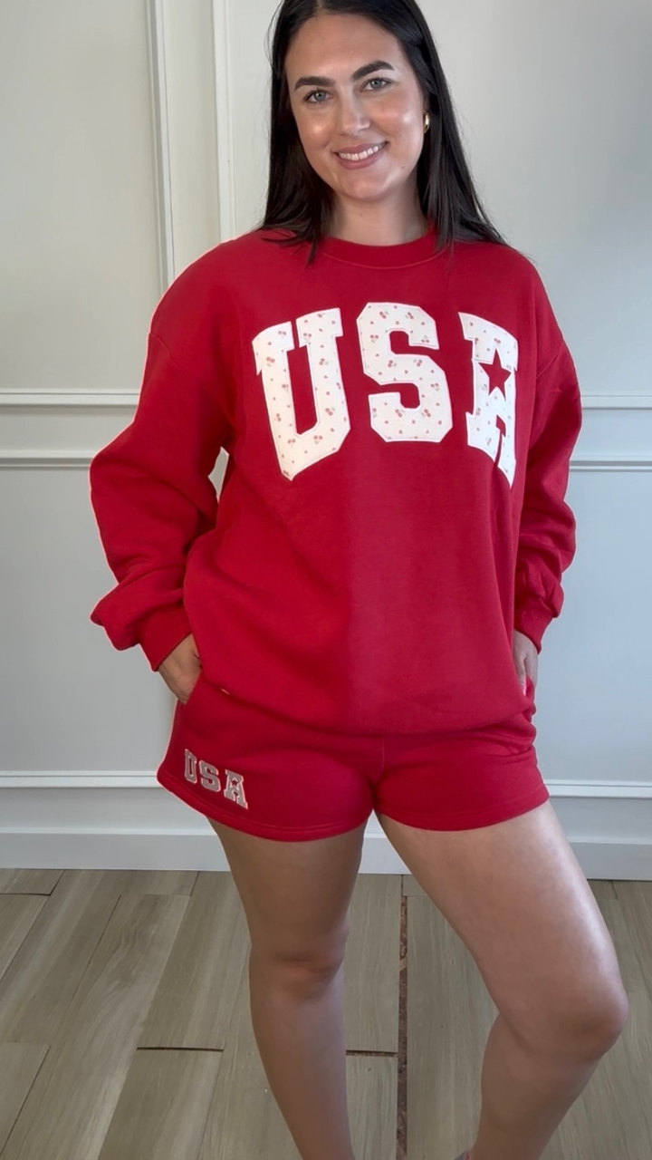 Red USA Shorts Happy Camp3r