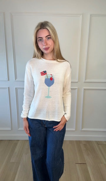 USA Cocktail Graphic Sweater