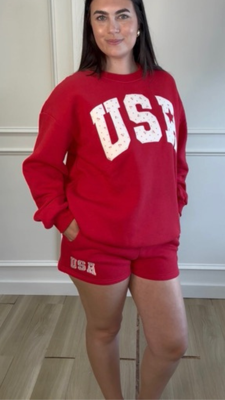 Red USA Shorts Happy Camp3r