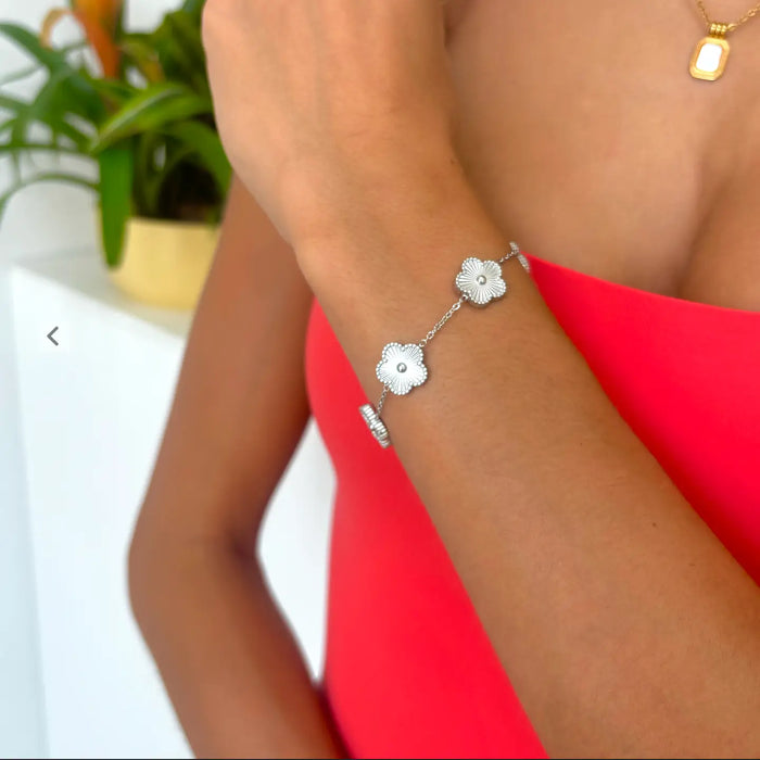 Silver Flower Bracelet