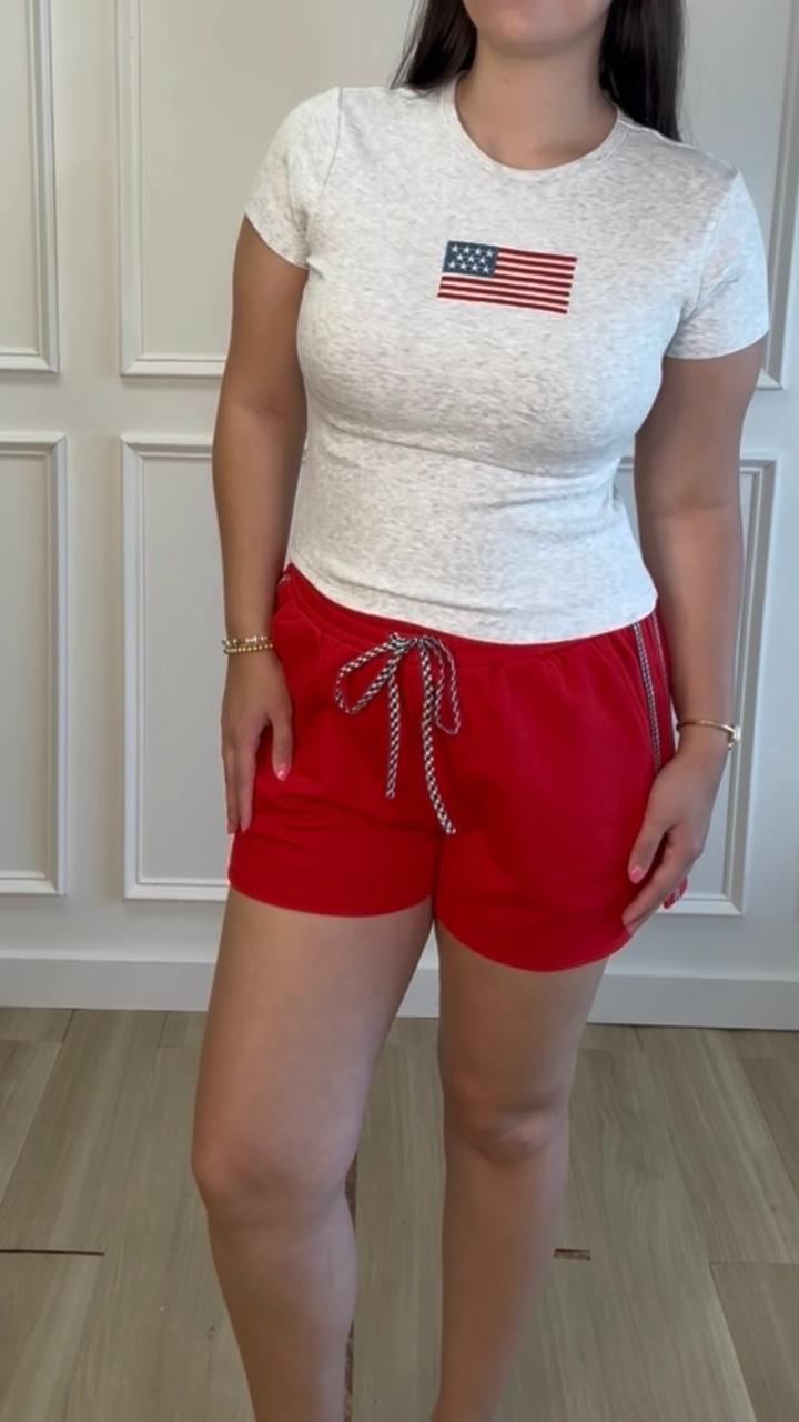 Boardwalk Check Sweat Shorts Red