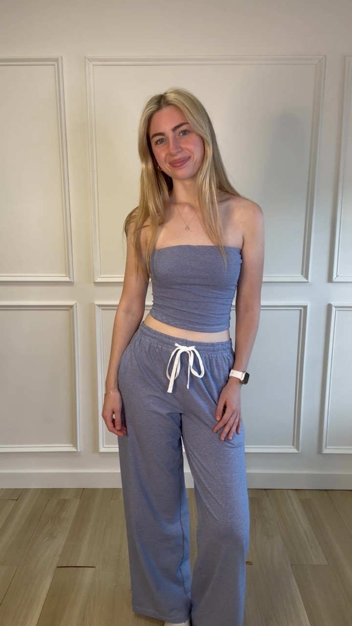 Sidewalk Stripe Tube Top Blue