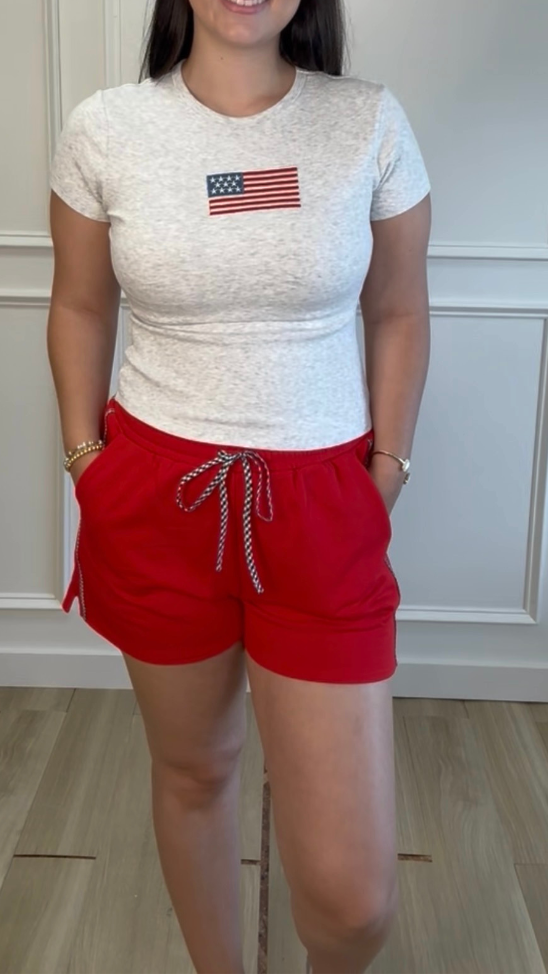 Boardwalk Check Sweat Shorts Red