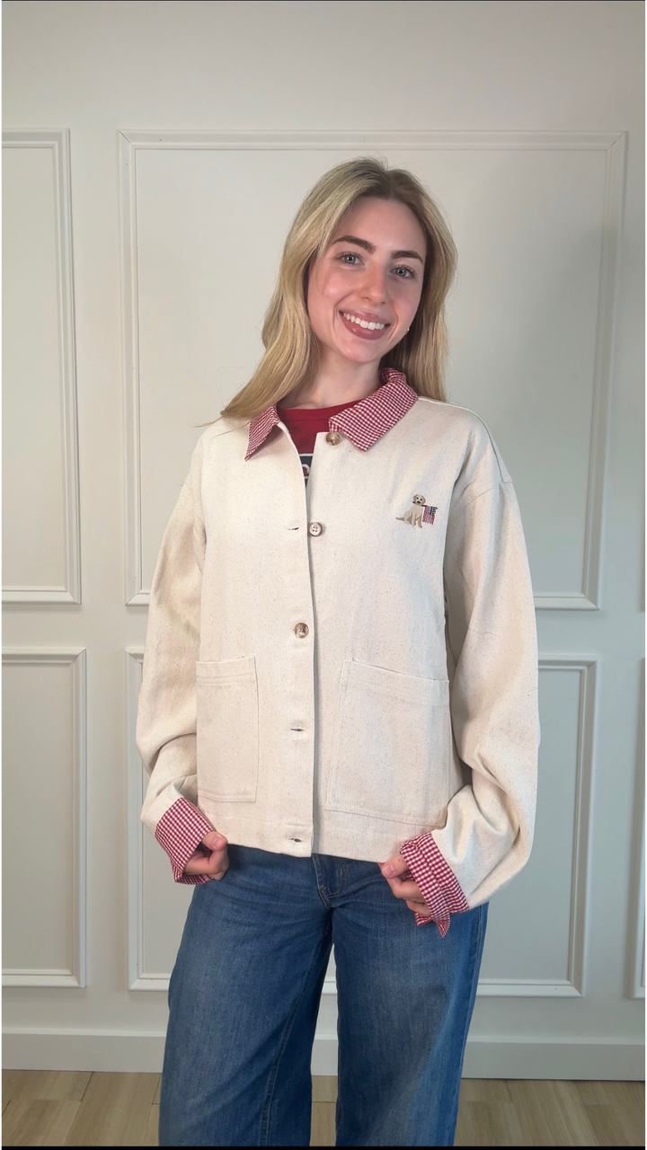 Bark and Barn Gingham Crop Jacket