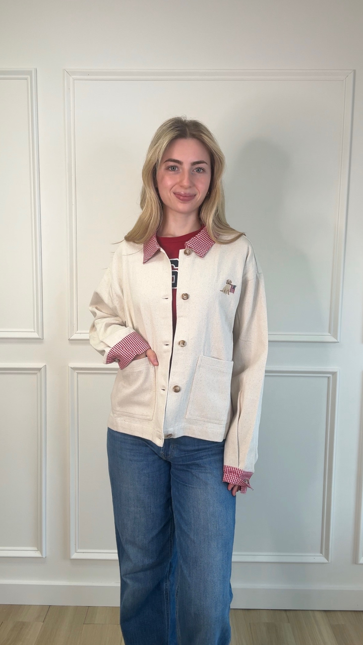 Bark and Barn Gingham Crop Jacket