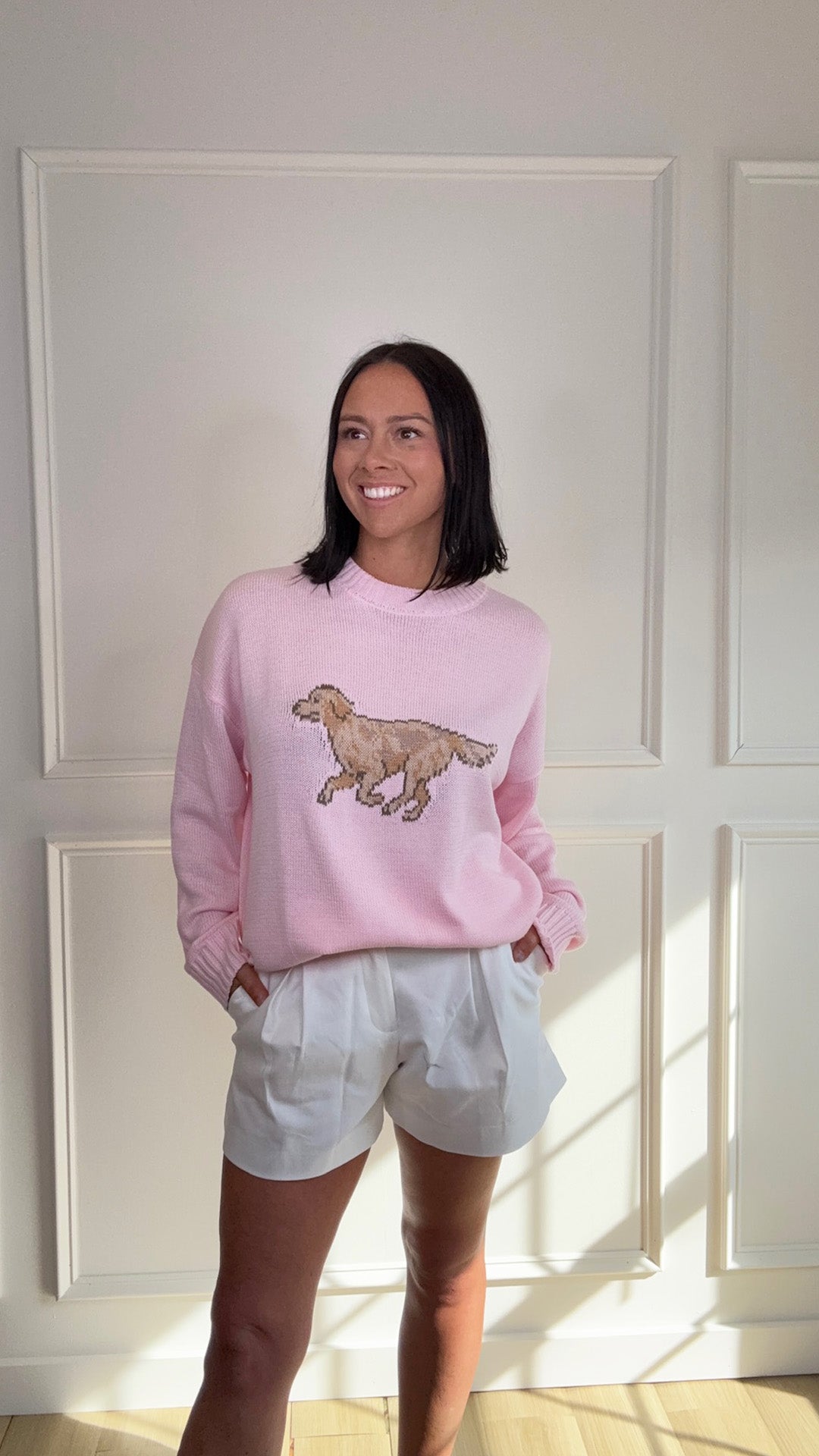 Blush Retriever Graphic Sweater