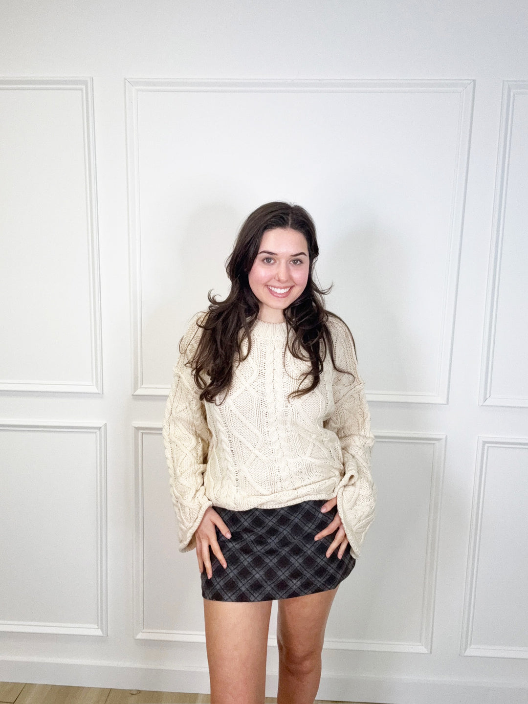 Brown Check Mini Skort