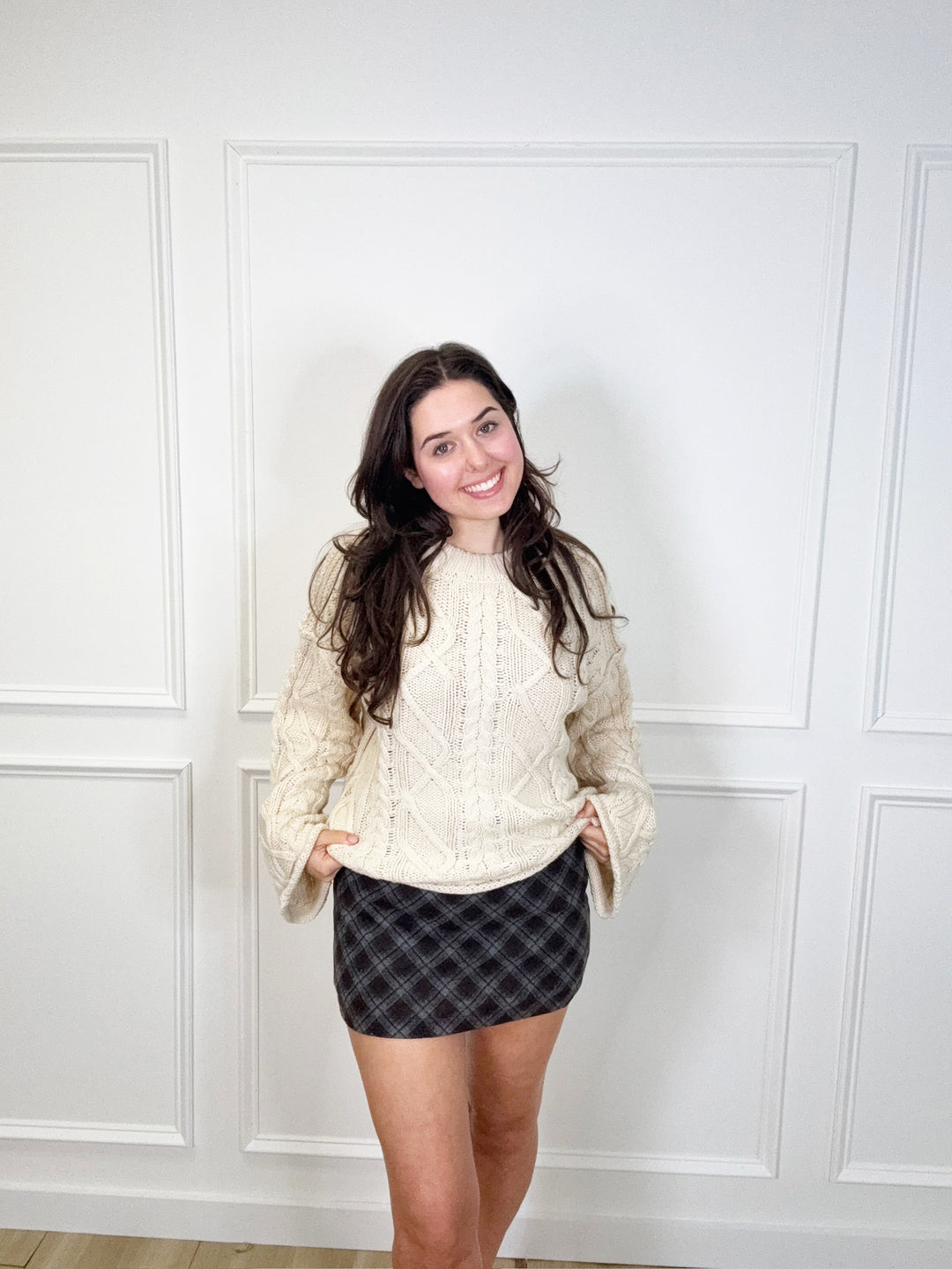 Brown Check Mini Skort
