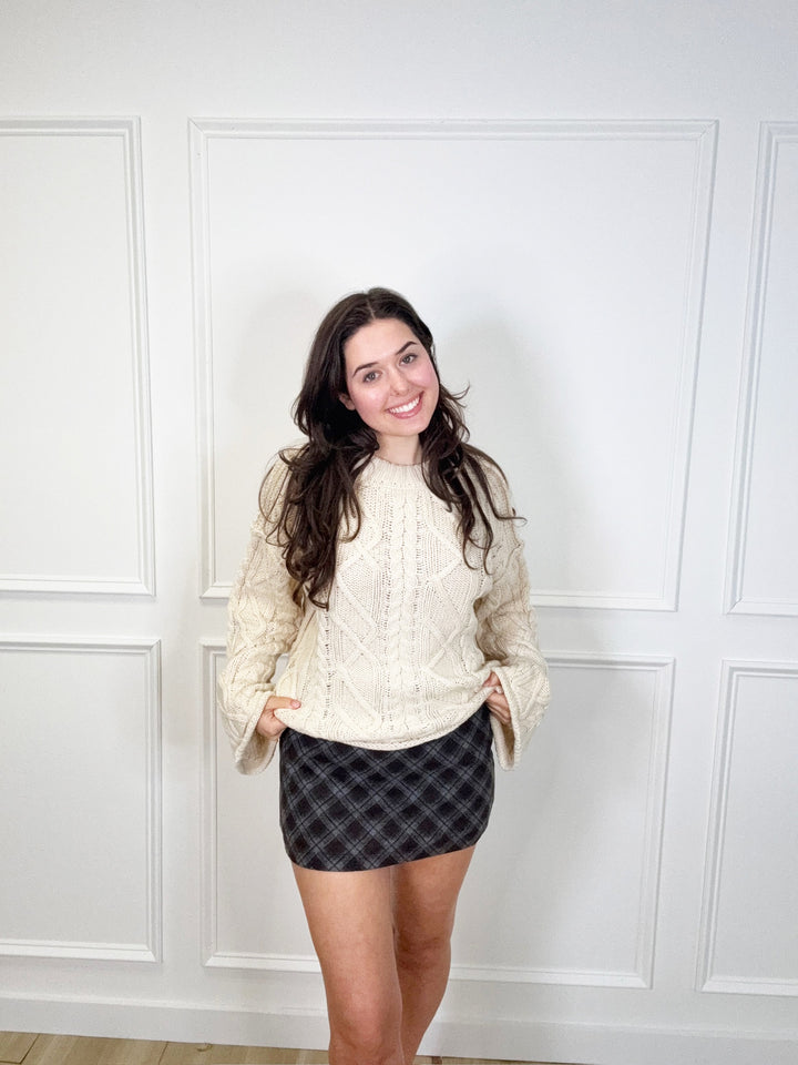 Brown Check Mini Skort
