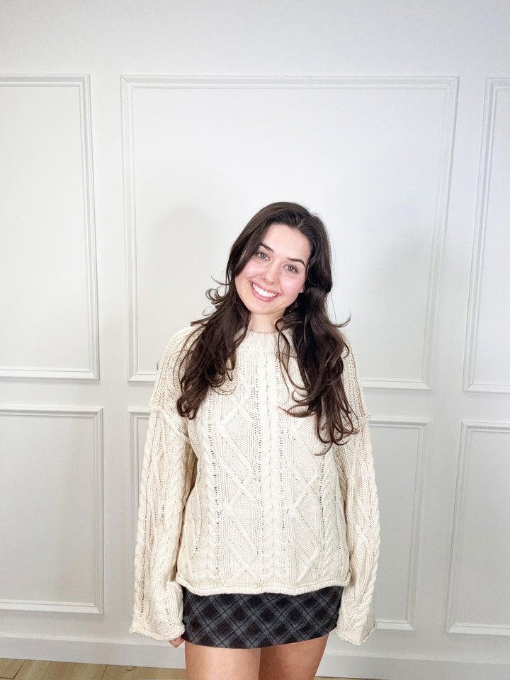 Cappuccino Cable Knit Sweater