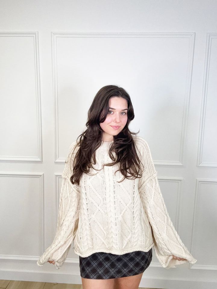Cappuccino Cable Knit Sweater