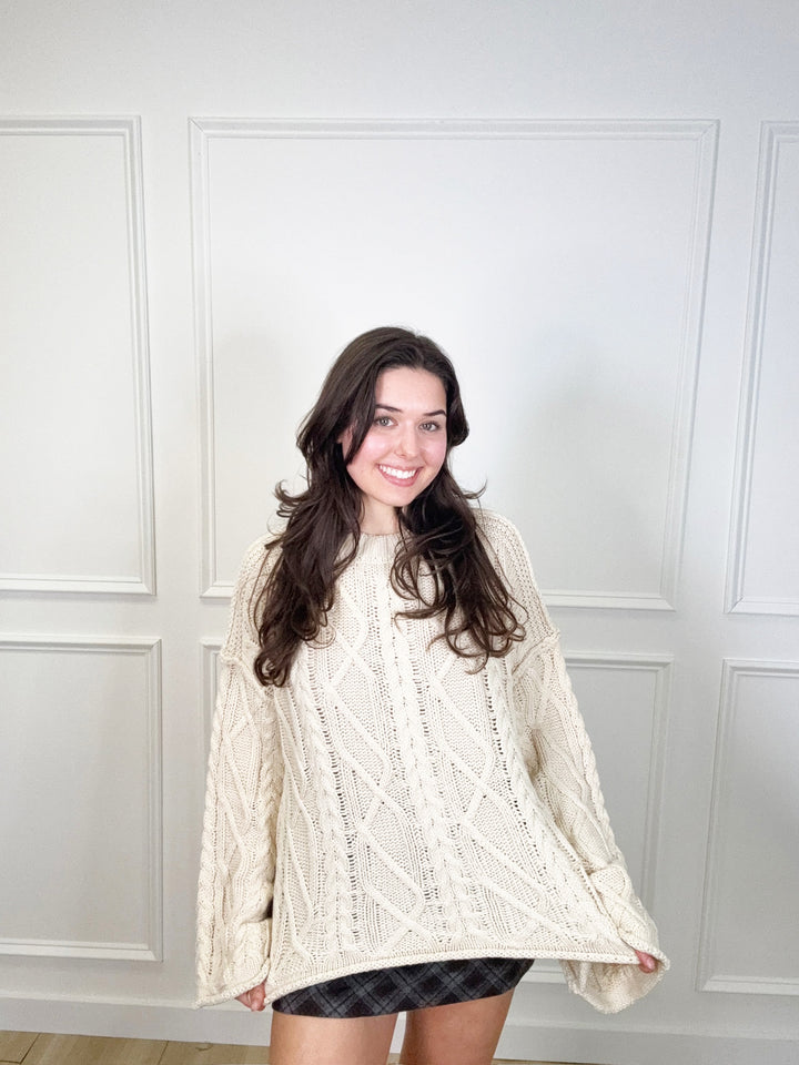 Cappuccino Cable Knit Sweater