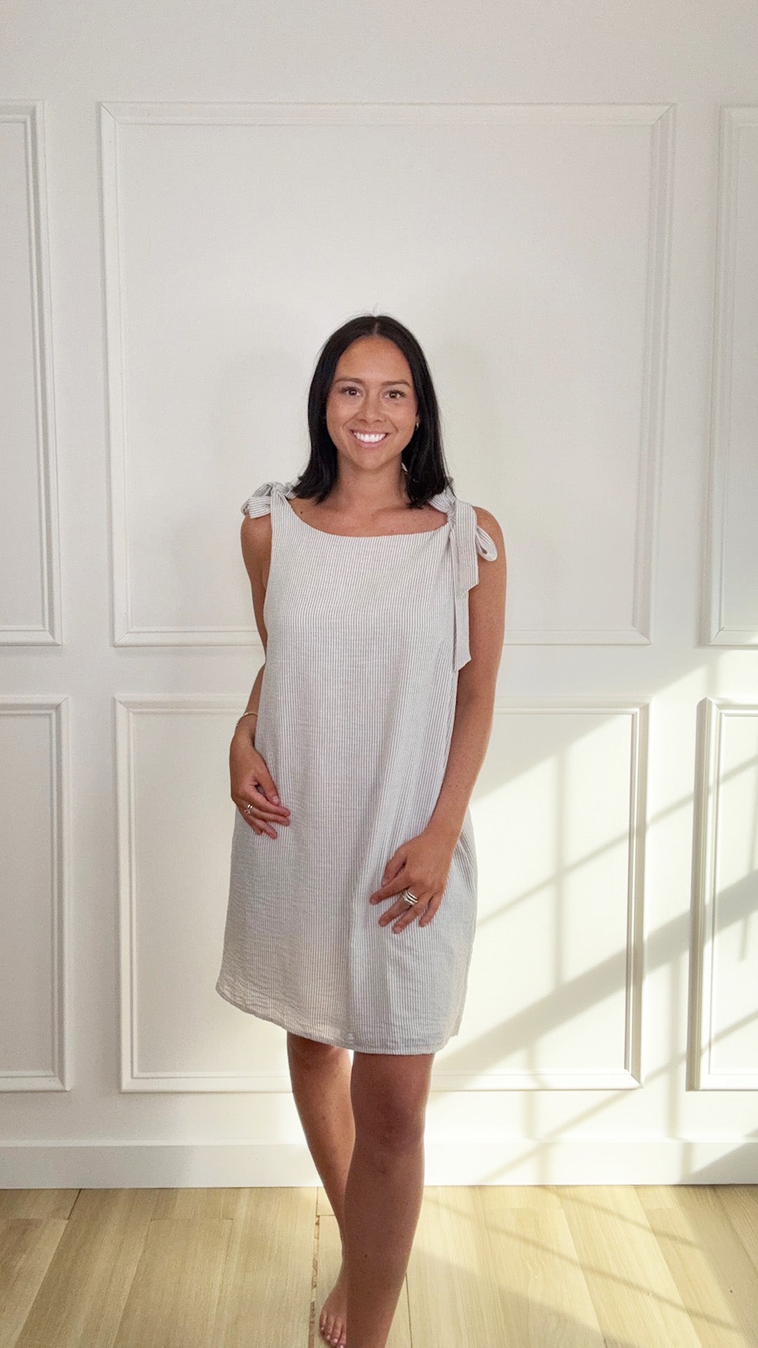 Coastal Chic Boat Neck Mini Dress