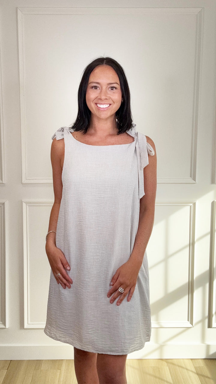 Coastal Chic Boat Neck Mini Dress