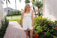Floral White Romper