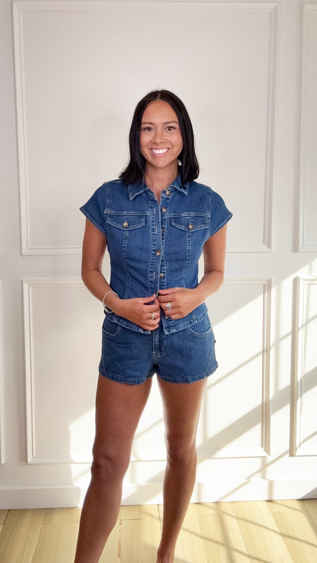 Denim Tuxedo Shorts