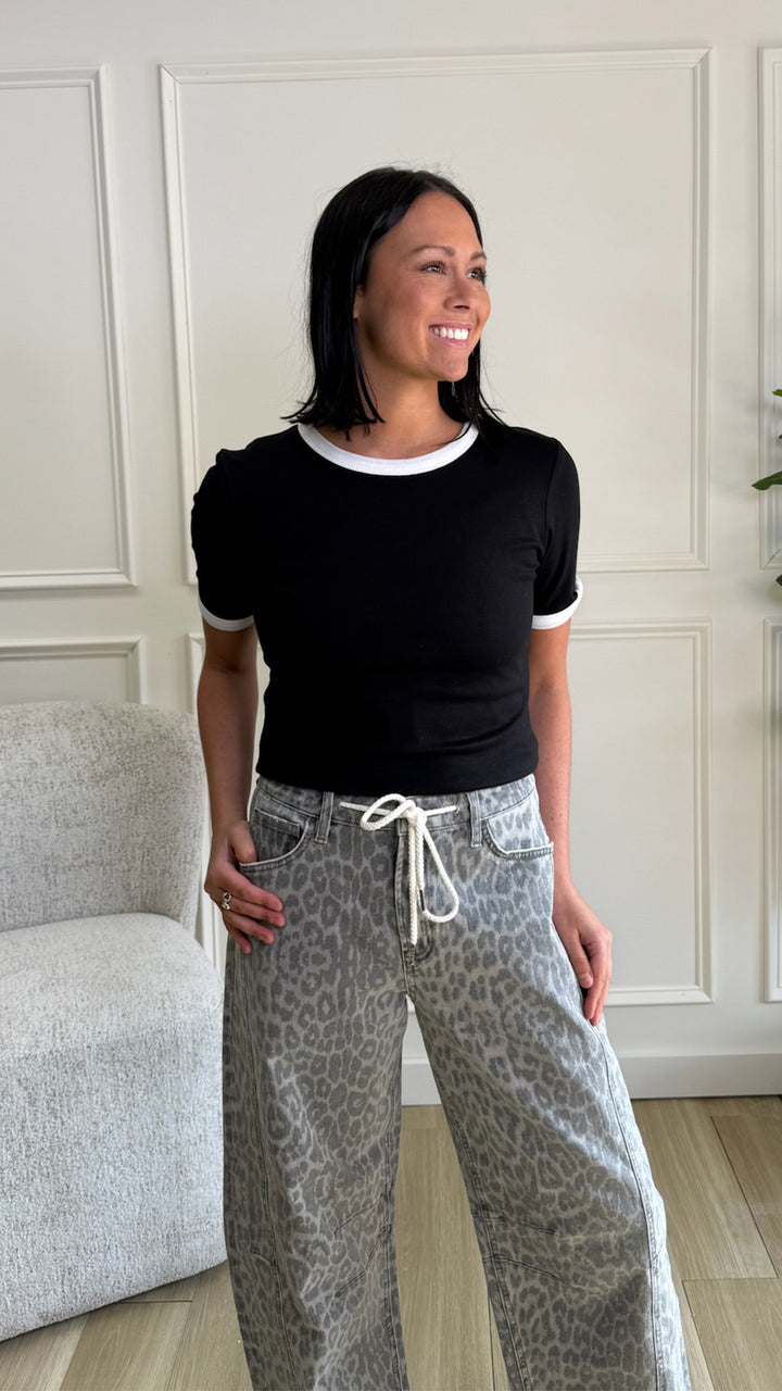 Grey Leopard Jeans