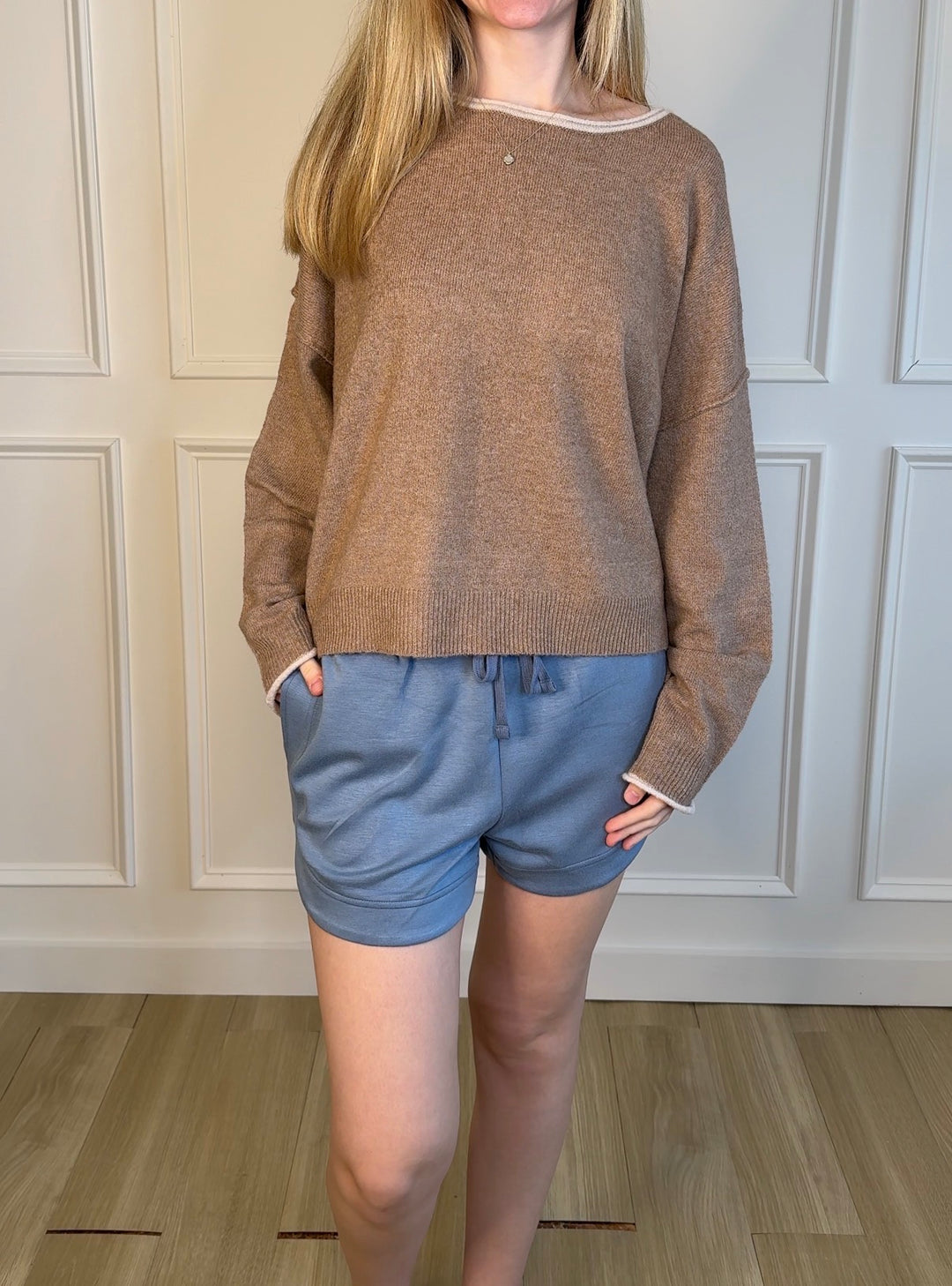 Sunday Lounge Sweat Shorts Dusty Blue